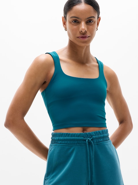 Transcend Square Neck Crop Sports Bra A-C - Blue