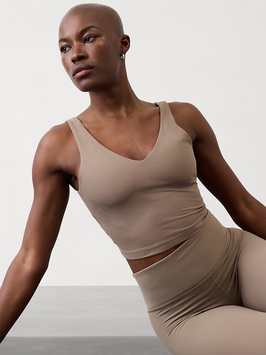 Image number 7 showing, Transcend V Neck Rib Crop Bra A-C