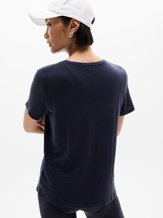 Image number 2 showing, Getaway Linen Blend V-Neck Tee