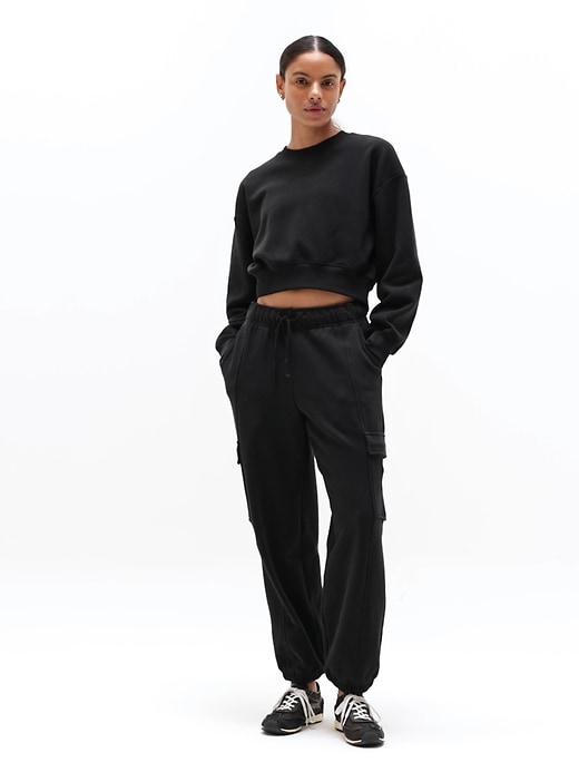 Image number 4 showing, Terry Crop Crew Sweatshirt