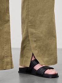 Retreat Linen Mid Rise Wide Leg Pant