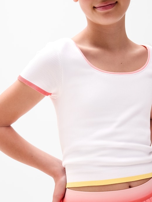Image number 4 showing, Athleta Girl Rise Above Rib Crop Tee
