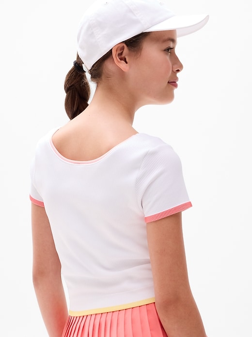 Image number 2 showing, Athleta Girl Rise Above Rib Crop Tee