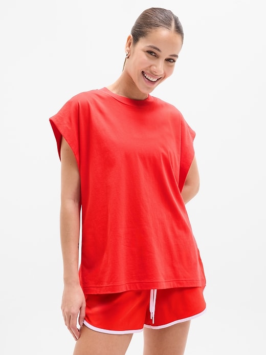 Image number 1 showing, True Cotton Oversized Muscle Tee