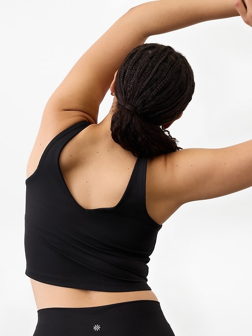 Image number 6 showing, Transcend V Neck Rib Crop Sports Bra A-C