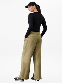 Retreat Linen Mid Rise Wide Leg Pant