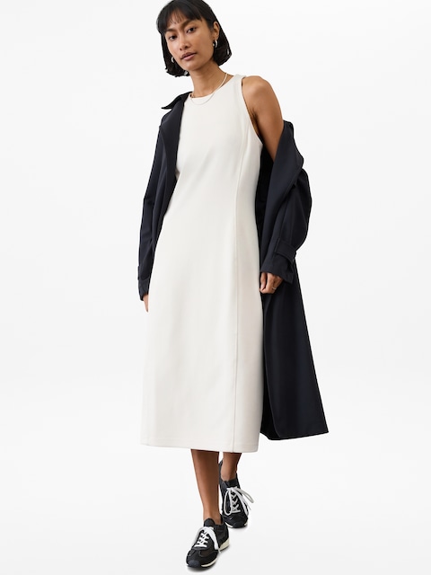 Seasoft Rib Midi Tank Dress - Beige