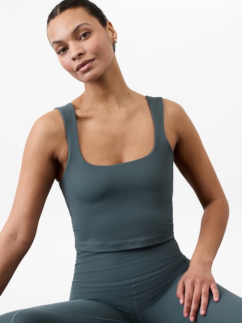 Transcend Square Neck Crop Sports Bra A-C - Green
