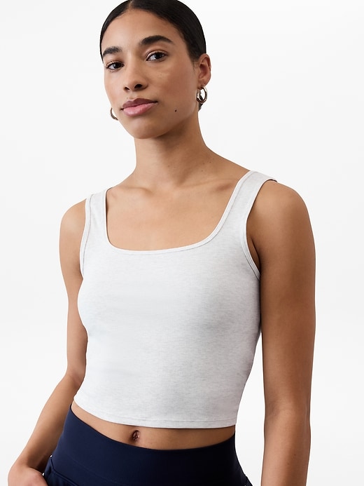 Image number 3 showing, Signature Rib Square Neck Crop Tank