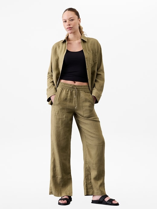 Image number 8 showing, Retreat Linen High Rise Wide Leg Pant