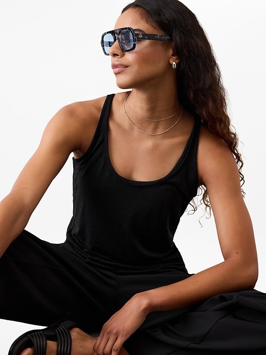 Image number 1 showing, Getaway Linen Blend Tank