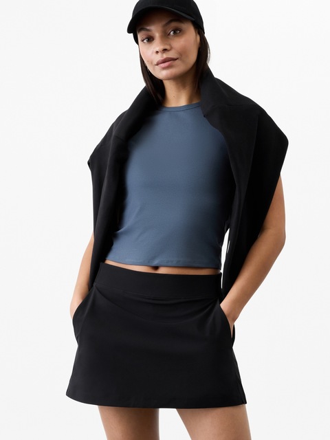 Brooklyn Mid Rise 13 1/2" Skort - Black