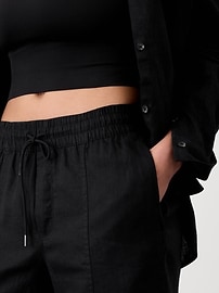 Retreat High Rise Linen Ankle Pant