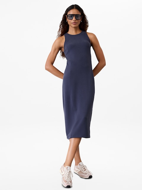 Seasoft Rib Midi Tank Dress - Blue