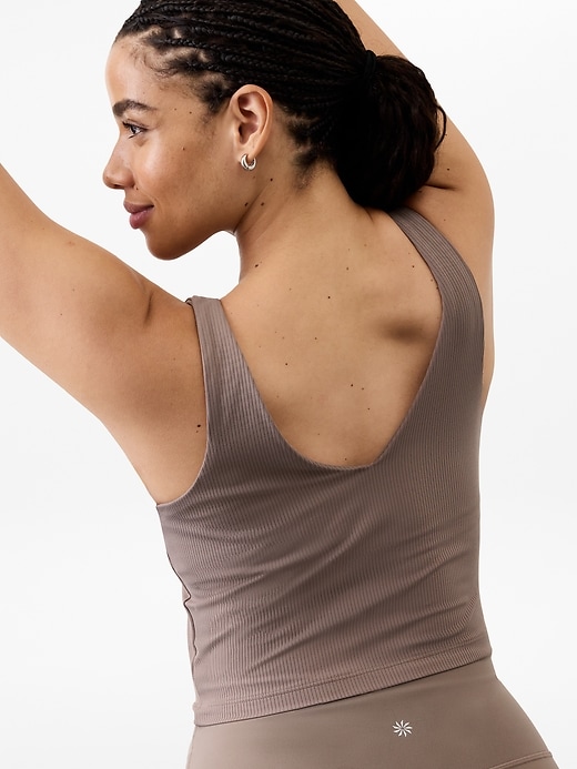 Image number 6 showing, Transcend V Neck Rib Crop Sports Bra A-C