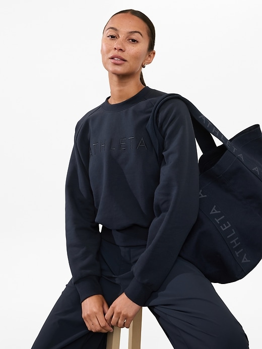 Image number 1 showing, Athleta Embroidered Crew Sweatshirt