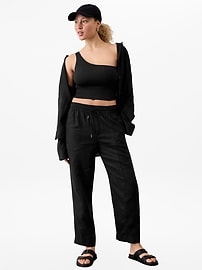 Retreat High Rise Linen Ankle Pant