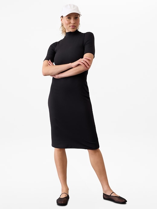 Image number 1 showing, Signature Rib Mock Neck Dress