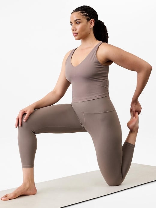 Image number 5 showing, Transcend V Neck Rib Crop Sports Bra A-C