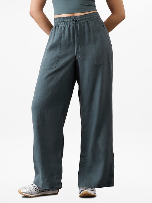 Image number 1 showing, Retreat Linen High Rise Wide Leg Pant