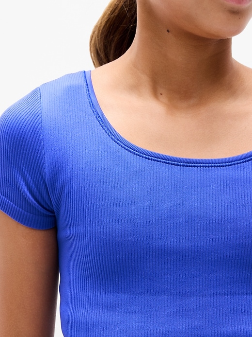 Image number 4 showing, Athleta Girl Rise Above Rib Crop Tee
