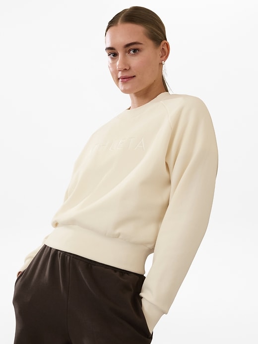 View large product image 1 of 3. Athleta Embroidered Crew Sweatshirt