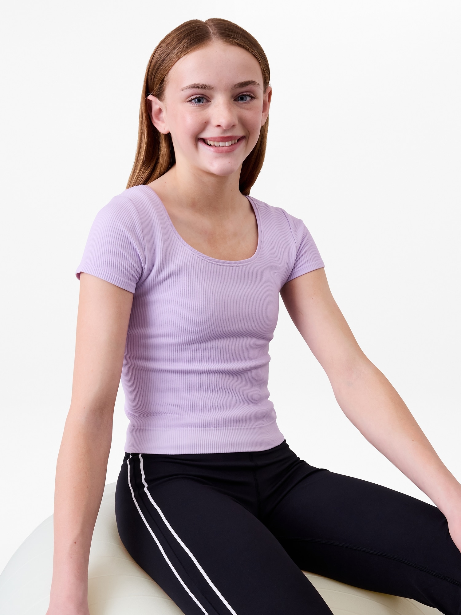 Athleta Girl Rise Above Rib Crop Tee