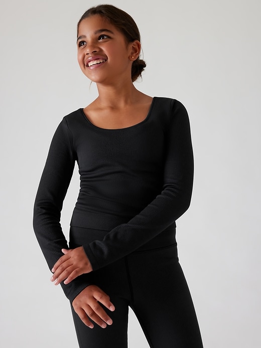 Image number 1 showing, Athleta Girl Rise Above Rib Crop Top