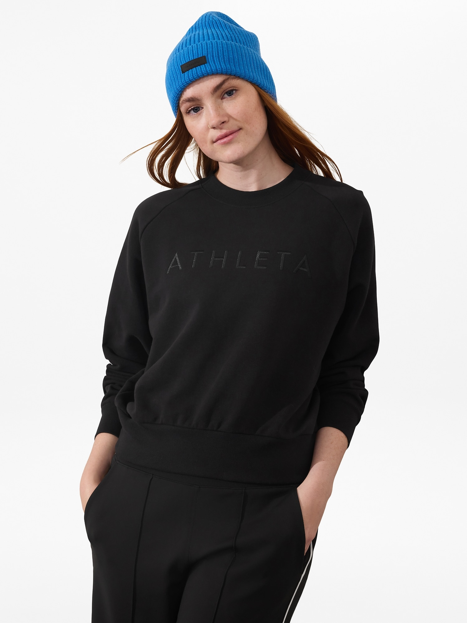 Athleta Embroidered Crew Sweatshirt