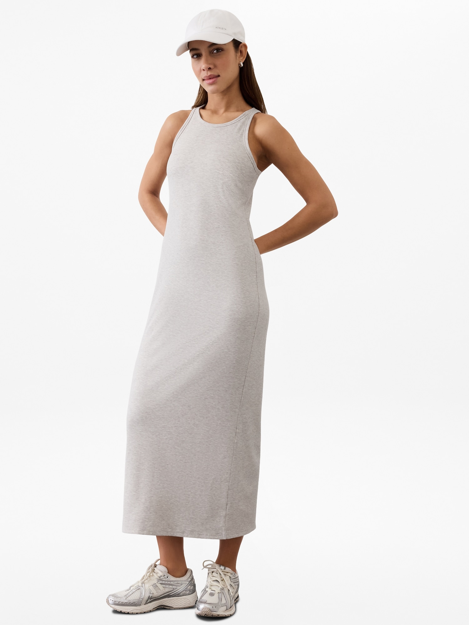 Signature Rib Maxi Dress - Brown