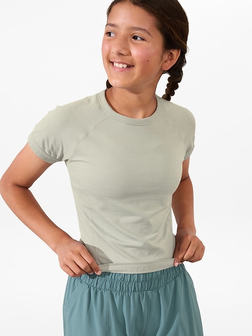 View large product image 1 of 3. Athleta Girl Power Up Sport Length Tee