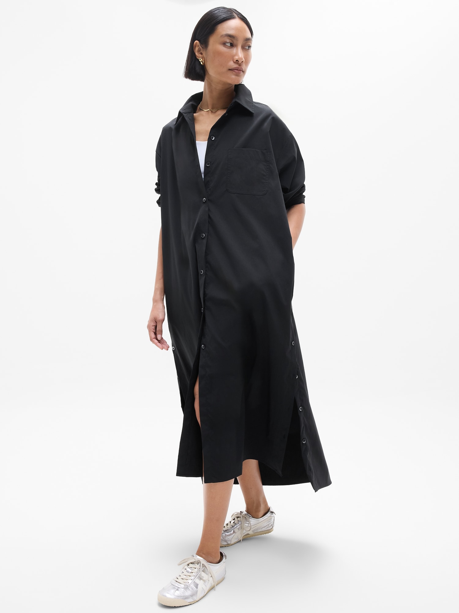 Drift Poplin Long Shirt Dress