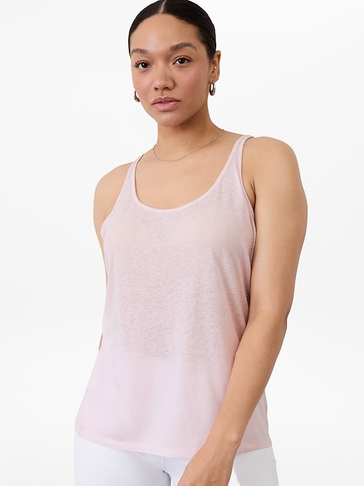Image number 1 showing, Getaway Linen Blend Tank
