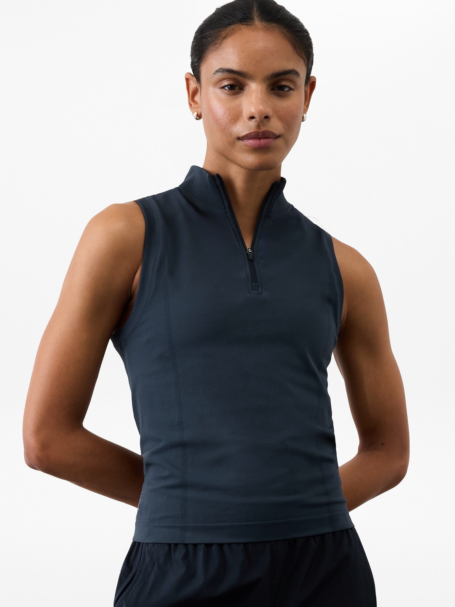 Ace Seamless Half Zip Tank