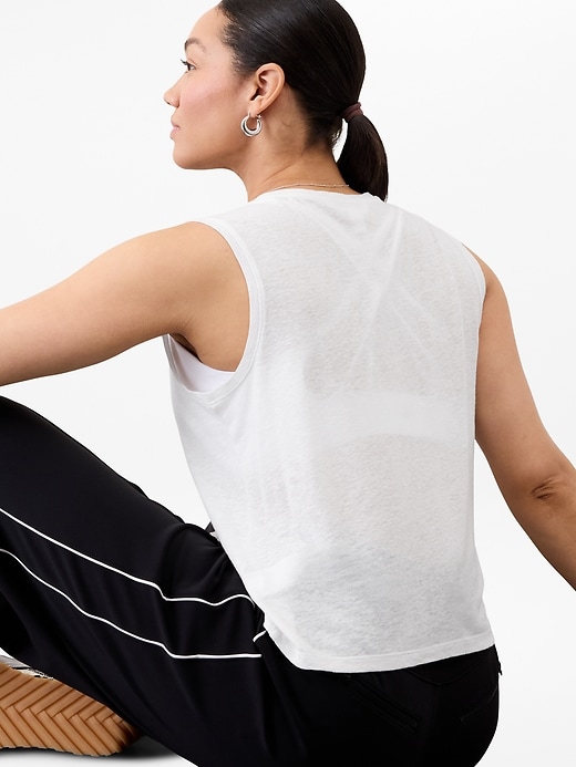 Image number 6 showing, Getaway Linen Blend Muscle Tank