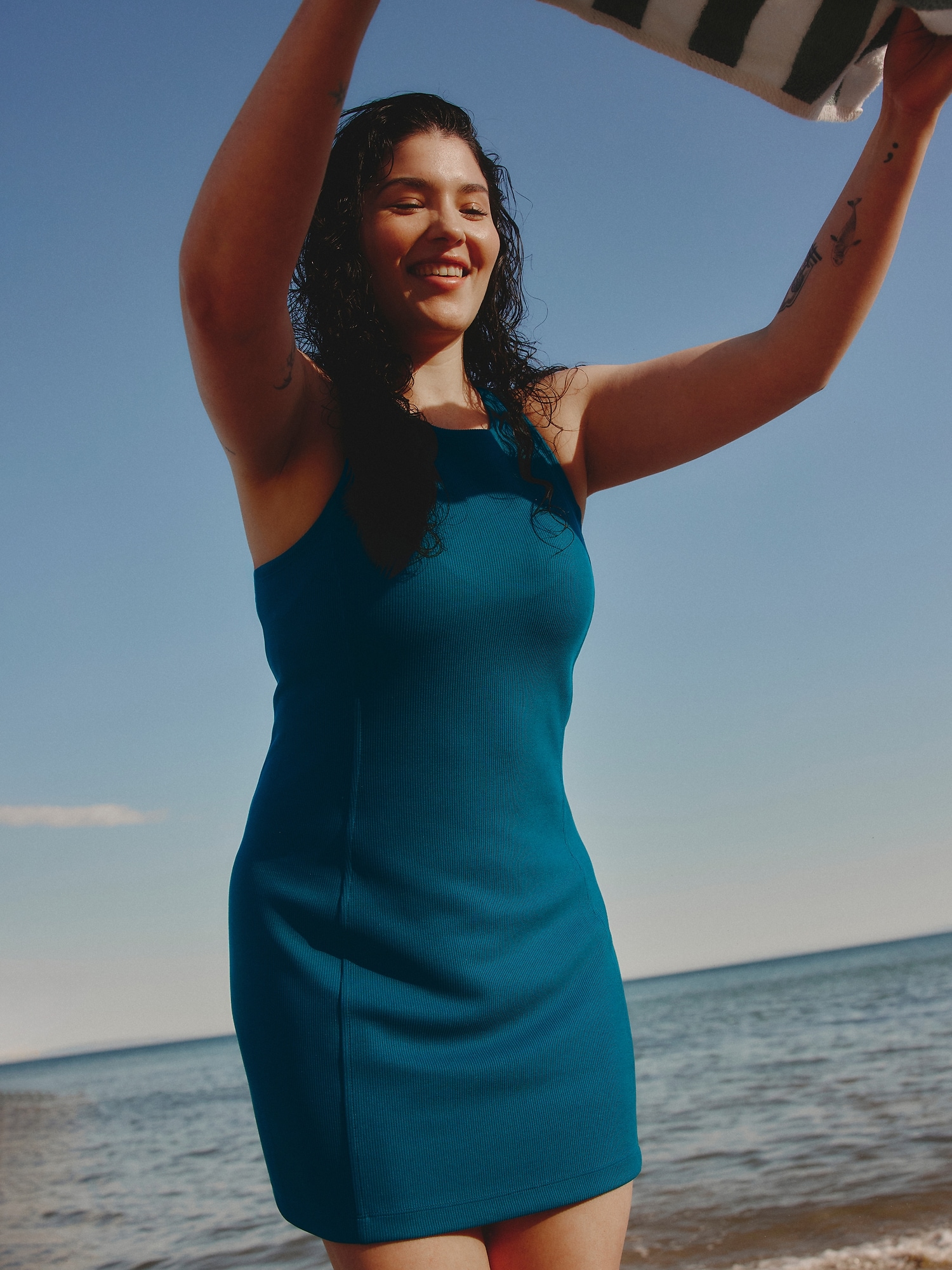 Seasoft Rib Mini Tank Dress