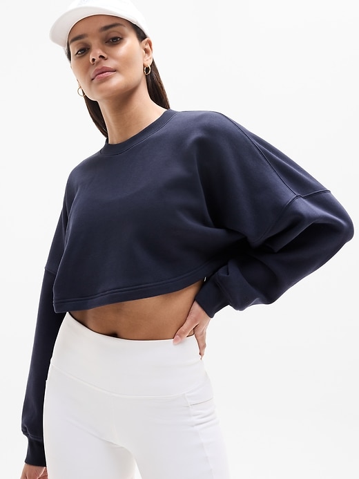 Image number 2 showing, Heavyweight Terry Super Cropped Dolman