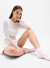 Image number 2 showing, Athleta Ruffle Everyday Quarter Crew Sock 2-Pack