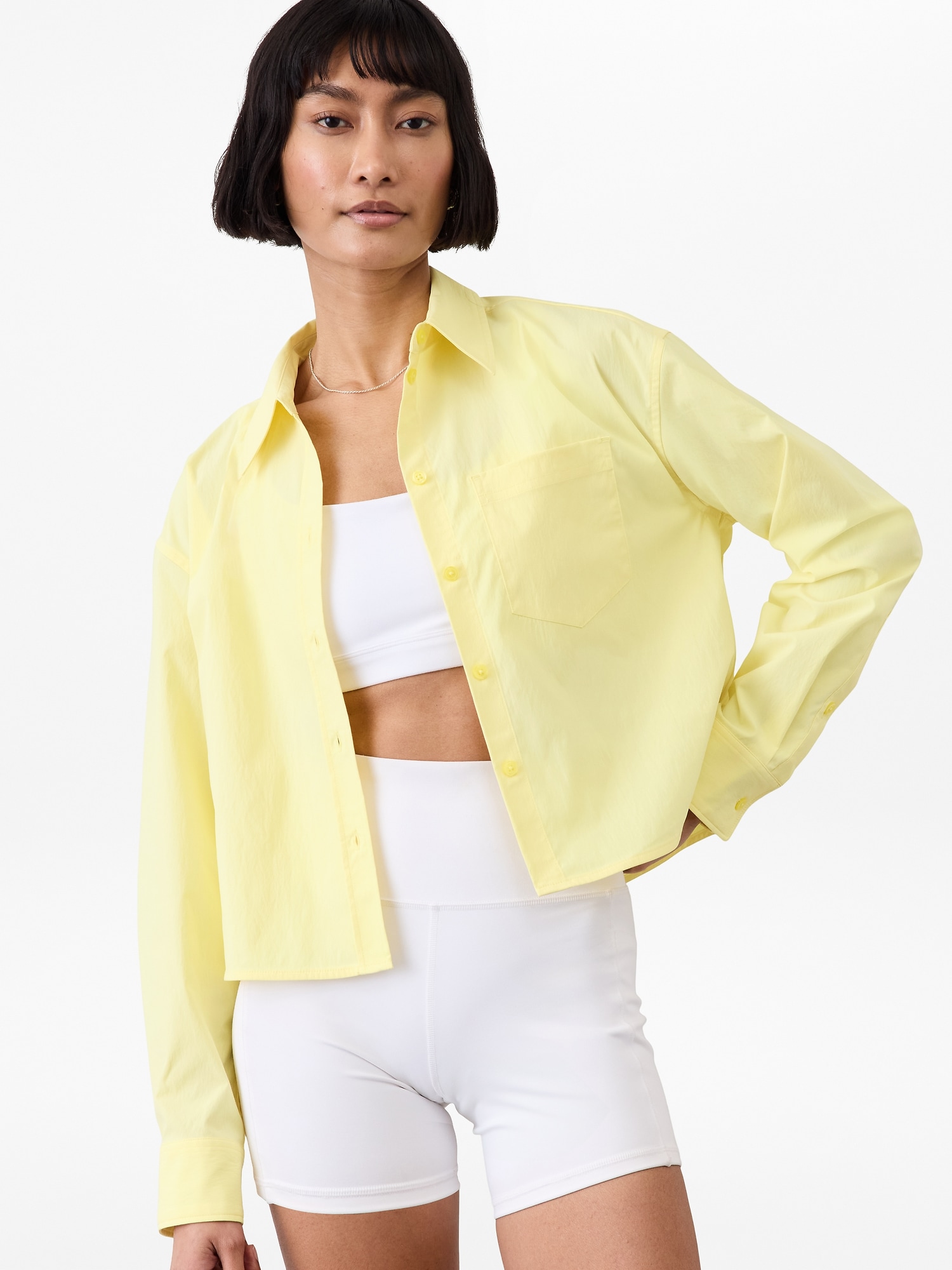 Midday Cropped Poplin Shirt