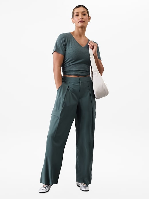 Image number 5 showing, Getaway Linen Blend V-Neck Tee