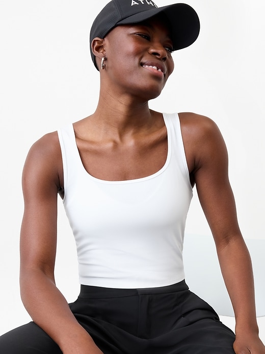 Image number 6 showing, Signature Rib Square Neck Crop Tank