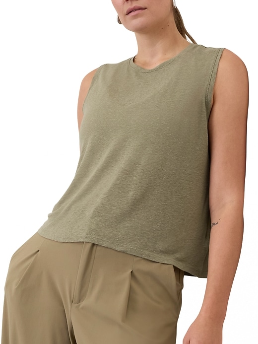 Image number 5 showing, Getaway Linen Blend Muscle Tank