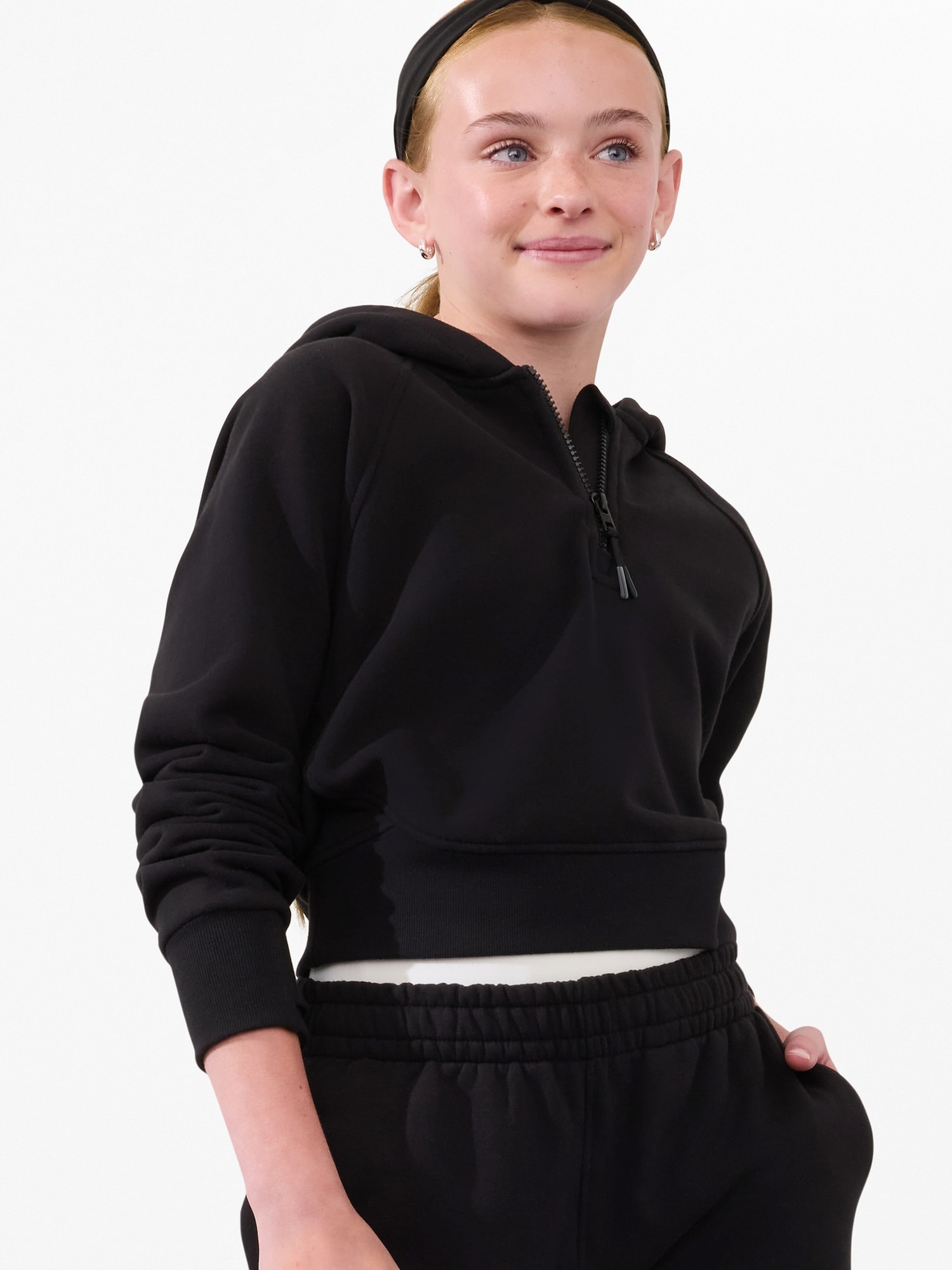 Athleta Girl All Day Half Zip Hoodie
