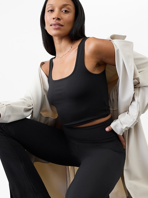 Image number 1 showing, Signature Rib Square Neck Crop Tank