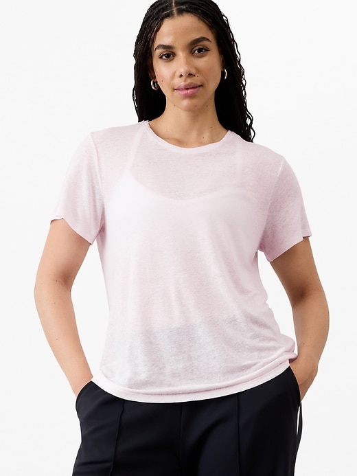 Image number 1 showing, Getaway Linen Blend Tee