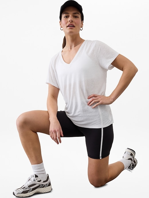 Image number 1 showing, Getaway Linen Blend V-Neck Tee