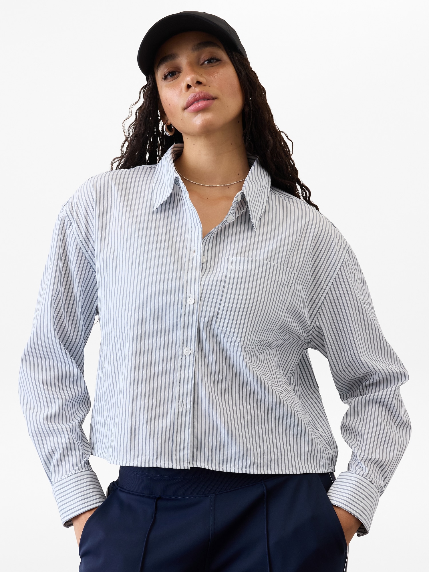 Midday Cropped Poplin Shirt