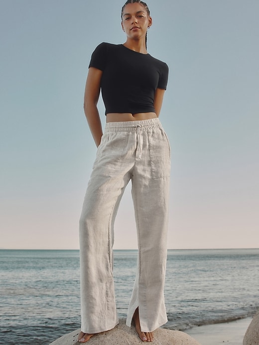Image number 2 showing, Retreat Linen High Rise Wide Leg Pant