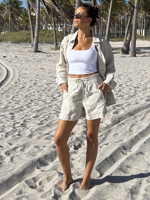 Image number 1 showing, Retreat Linen Mid Rise 4" Short