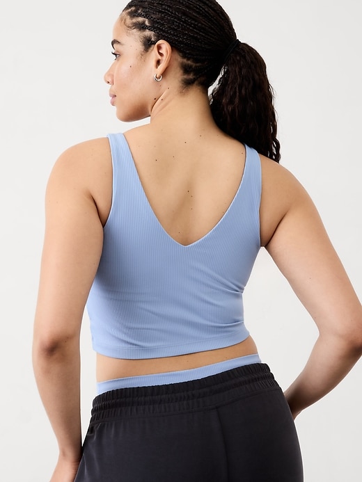 Image number 7 showing, Transcend V Neck Rib Crop Sports Bra A-C